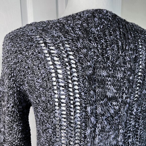 Women's Mudd Long Sleeve Sweater | Blue | Open Knit | Scoop Neck | Size Medium - Picture 7 of 10